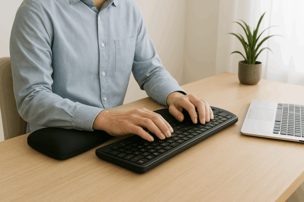 clavier ergonomique canal carpien coussin poignet