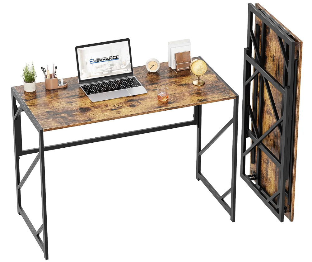 bureau pliable elephance position ouvert et fermee